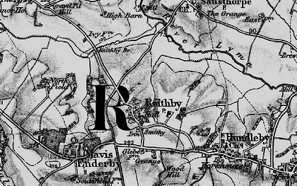 Old map of Raithby by Spilsby in 1899