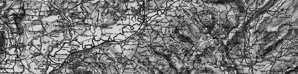 Old map of Cefn-bryn in 1898