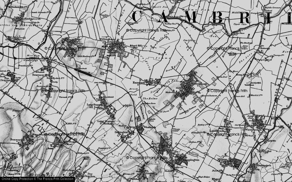 Old Map of Historic Map covering Brook Field in 1898