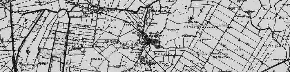 Old map of Ramsey in 1898
