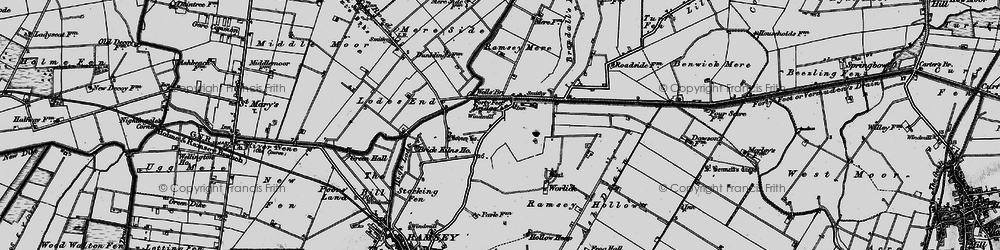 Old map of Ramsey Forty Foot in 1898