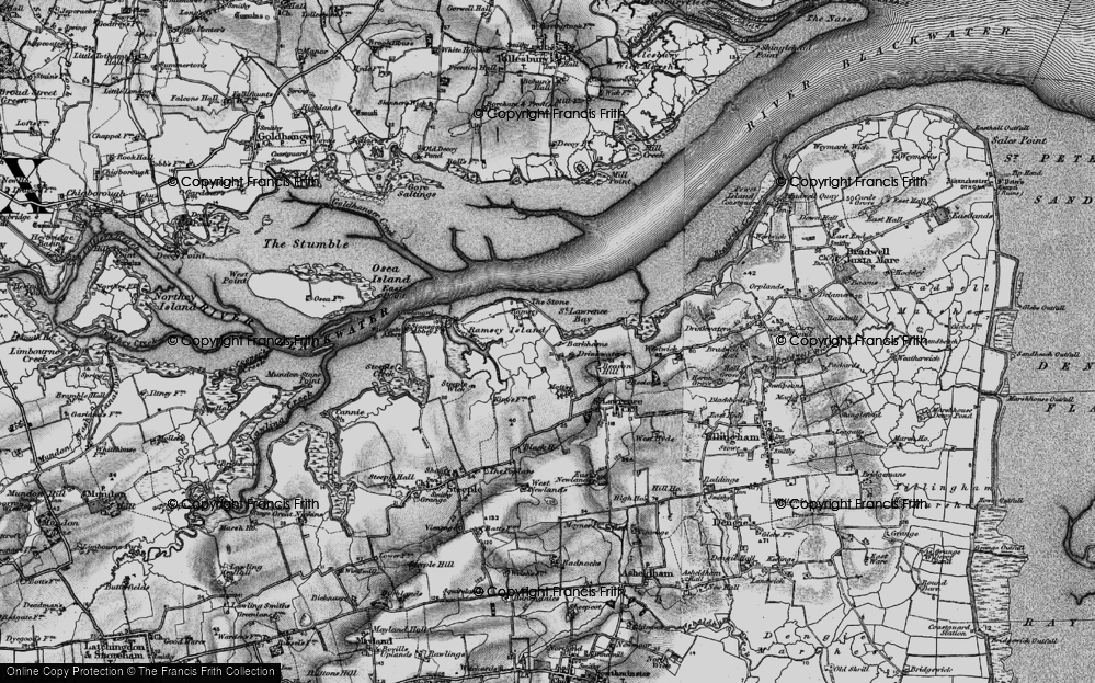 Old Map of Historic Map covering Ramsey Island in 1895