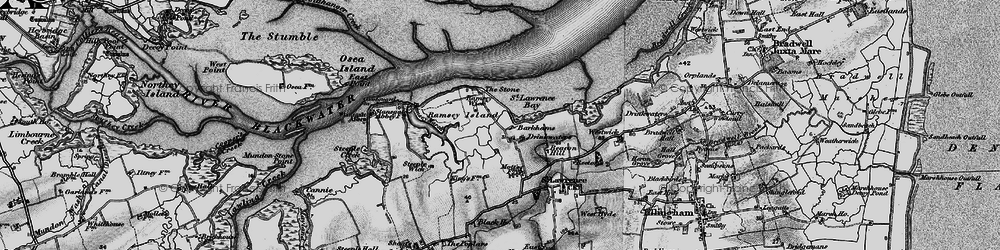 Old map of Ramsey Island in 1895