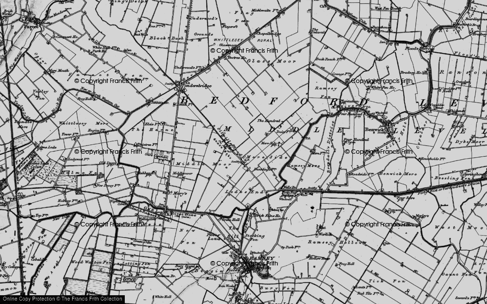 Old Map of Ramsey Mereside, 1898 in 1898