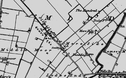 Old map of Ramsey Mereside in 1898