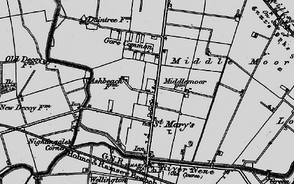 Old map of Ramsey St Mary's in 1898