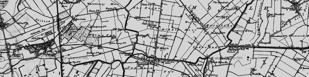 Old map of Ramsey St Mary's in 1898