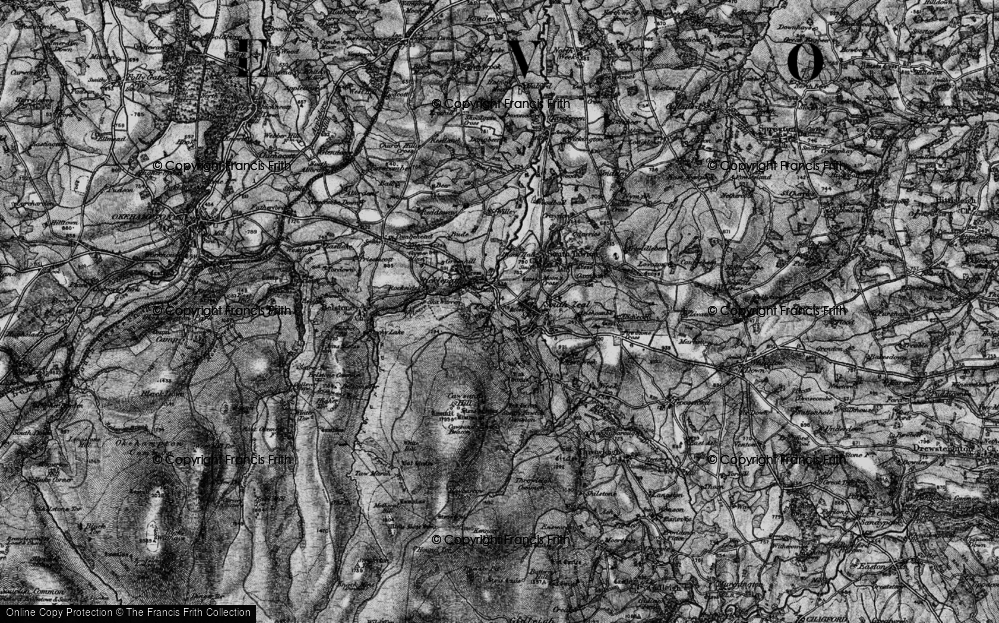 Old Map of Historic Map covering White Hill in 1898