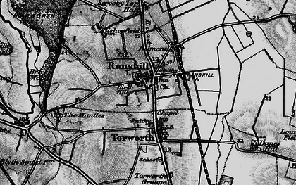 Old map of Scrooby Top in 1895