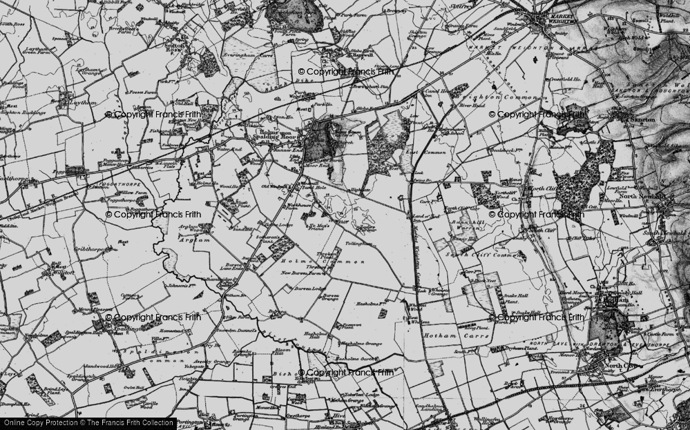 Old Map of Rascal Moor, 1898 in 1898