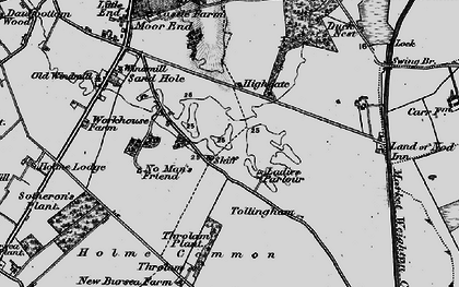 Old map of Tollingham in 1898