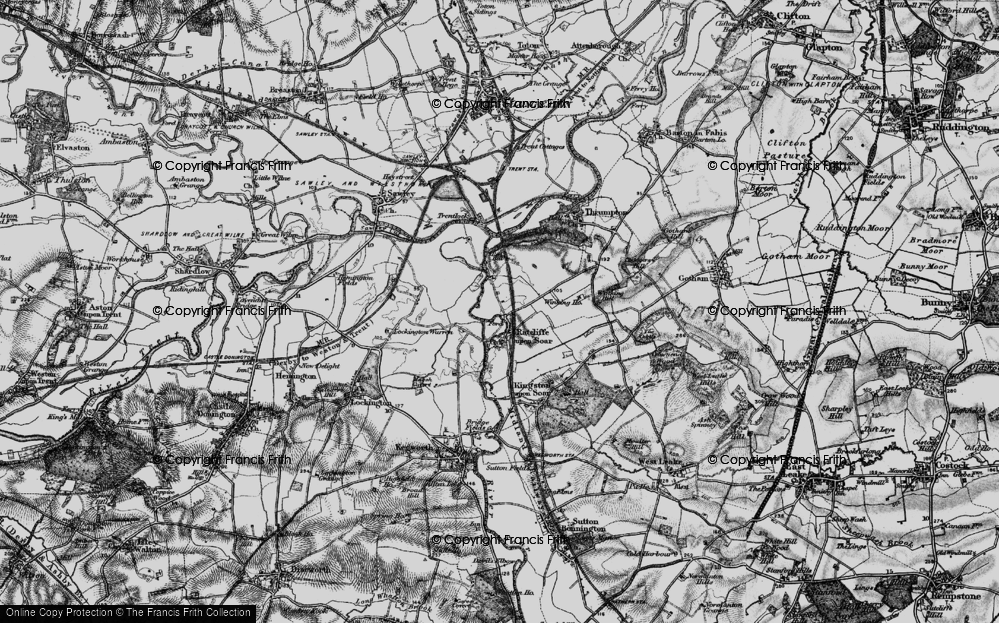 Old Map of Ratcliffe on Soar, 1895 in 1895