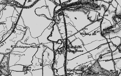 Old map of Ratcliffe on Soar in 1895