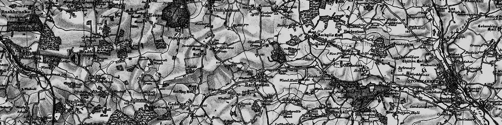 Old map of Rattlesden in 1898