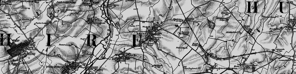Old map of Raunds in 1898