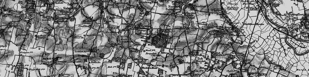 Old map of Raveningham in 1898