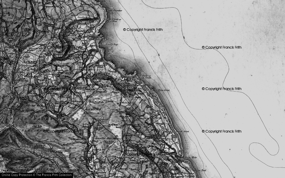 Old Map of Historic Map covering Blea Wyke Point in 1897