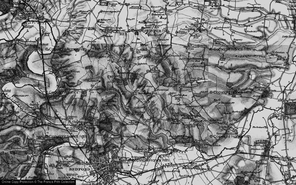 Old Map of Ravensden, 1898 in 1898