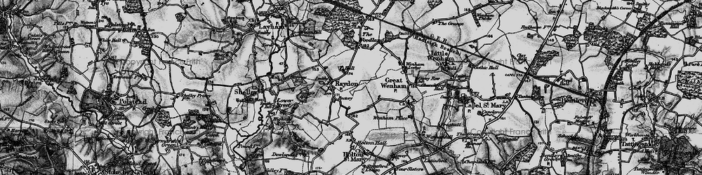 Old map of Raydon in 1896