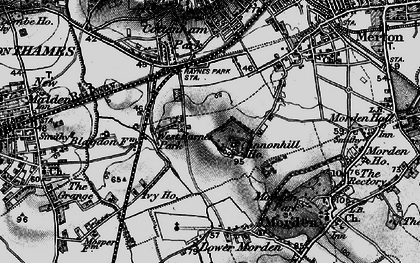 Old map of Raynes Park in 1896