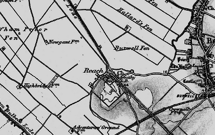Old map of Burwell Fen in 1898