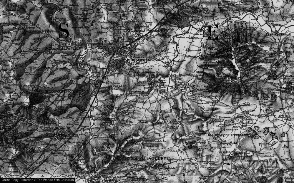 Old Map of Historic Map covering Galleywood Hall in 1896