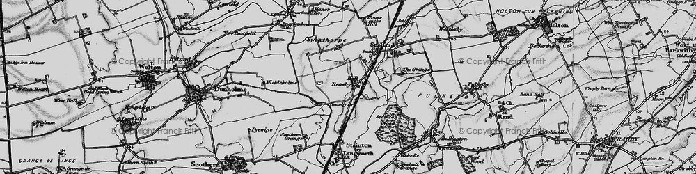 Old map of Barlings Eau in 1899