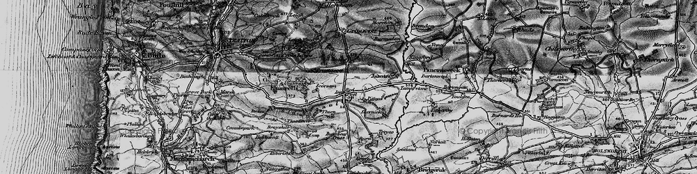 Old map of Launcells Barton in 1896