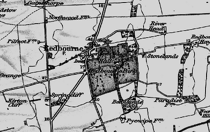Old map of Redbourne in 1898