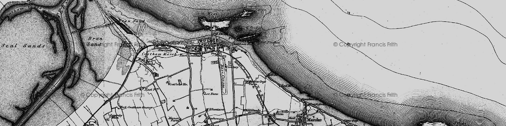 Old map of Redcar in 1898