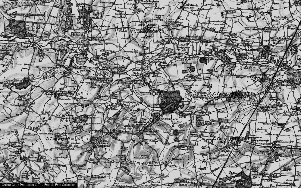 Old Map of Redgrave, 1898 in 1898