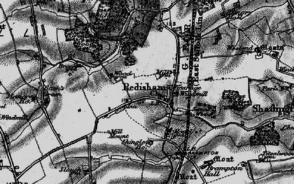 Old map of Brampton Old Hall in 1898