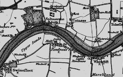 Old map of Reedness in 1895