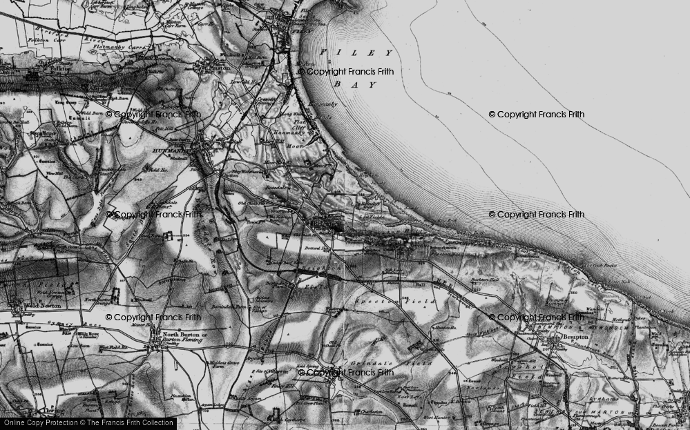 Old Map of Historic Map covering Reighton Gap in 1897