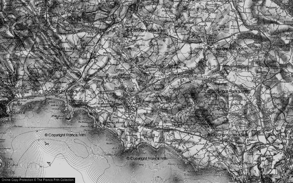 Old Map of Relubbus, 1895 in 1895