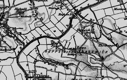 Old map of Repps in 1898