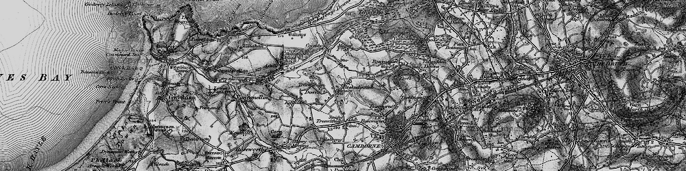 Old map of Reskadinnick in 1896