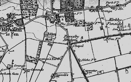 Old map of Revesby Bridge in 1899