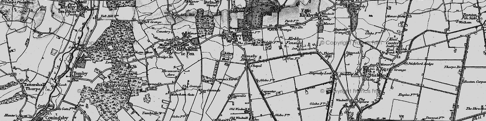 Old map of Revesby Bridge in 1899