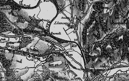 Old map of Rhadyr in 1897