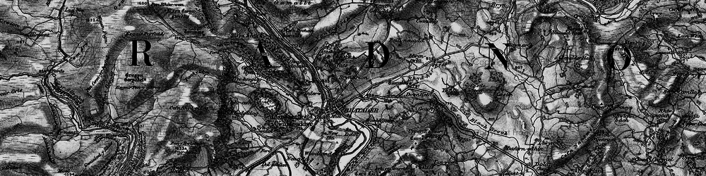 Old map of Rhayader in 1898