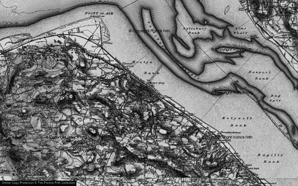 Old Map of Rhewl-Mostyn, 1896 in 1896