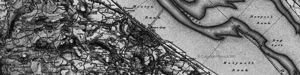 Old map of Rhewl-Mostyn in 1896