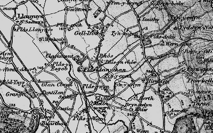 Old map of Rhôs in 1897