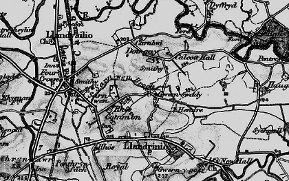 Old map of Rhôs Common in 1897
