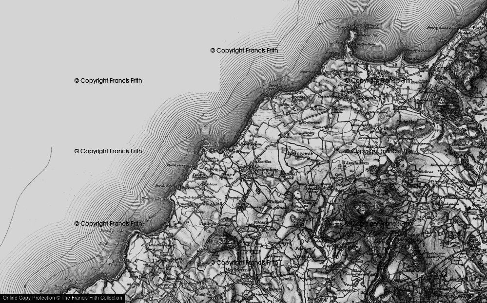 Old Map of Rhos-y-llan, 1898 in 1898