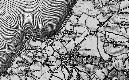 Old map of Rhos-y-llan in 1898