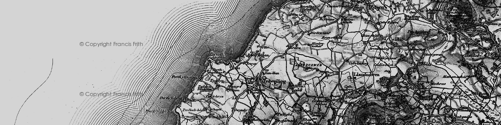 Old map of Rhos-y-llan in 1898