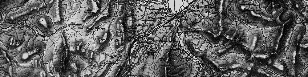 Old map of Afon Dyfrdwy in 1899
