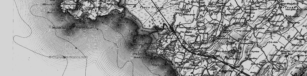 Old map of Rhosneigr in 1899